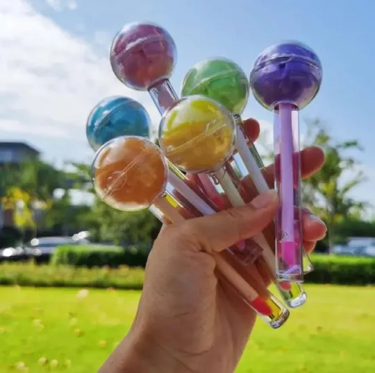 2 In 1 Lollipop Color Changing Lip  Oil & Lip Balm Lip Gloss - Fruit Flavour  Lip Gloss Makeup