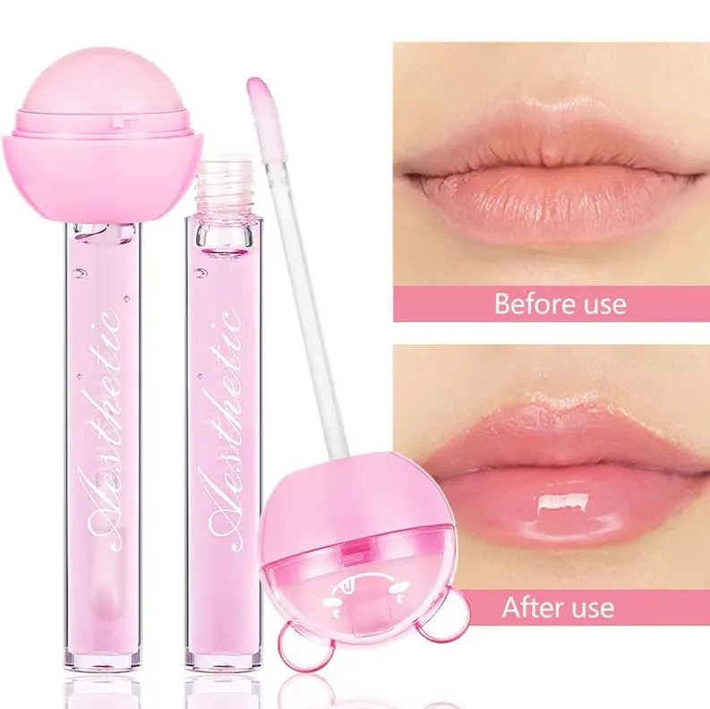 2 In 1 Lollipop Color Changing Lip  Oil & Lip Balm Lip Gloss - Fruit Flavour  Lip Gloss Makeup