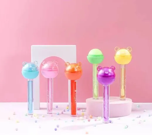 2 In 1 Lollipop Color Changing Lip  Oil & Lip Balm Lip Gloss - Fruit Flavour  Lip Gloss Makeup