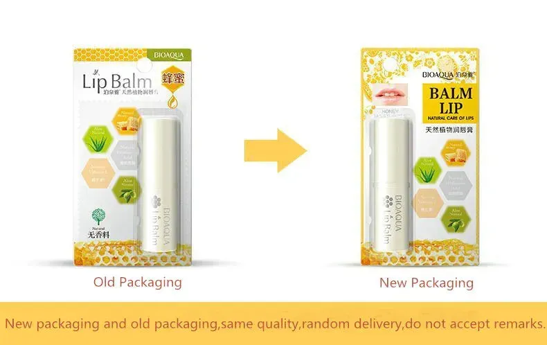 BIOAQUA Natural herbal Aloe Honey Moisturizing Lip Balm Nourishing Lip Gloss BQY33350