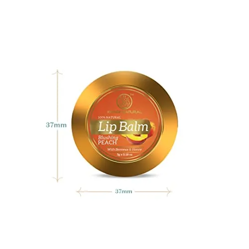 Khadi Natural Peach Lip Balm with Beeswax and Shea Butter | Natural Lip Balm for Soft & Hydrated Lips | Herbal Lip Balm for Chapped Lips | Free from Harsh Chemicals | Unisex Lip Balm | 5gm