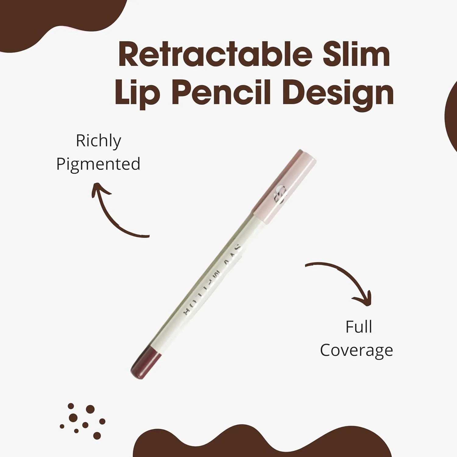 Lip Liner Perfect Pout Matte Retractable Slim Lip Pencil Face Makeup Longwear Rich Lip Colors Smudge Proof Formula with Long Lasting - Waterproof Lip Liner - Faded