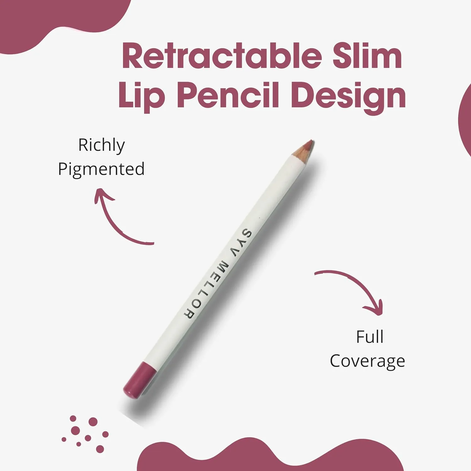 Lip Liner Perfect Pout Matte Retractable Slim Lip Pencil Face Makeup Longwear Rich Lip Colors Smudge Proof Formula with Long Lasting - Waterproof Lip Liner - Toxic