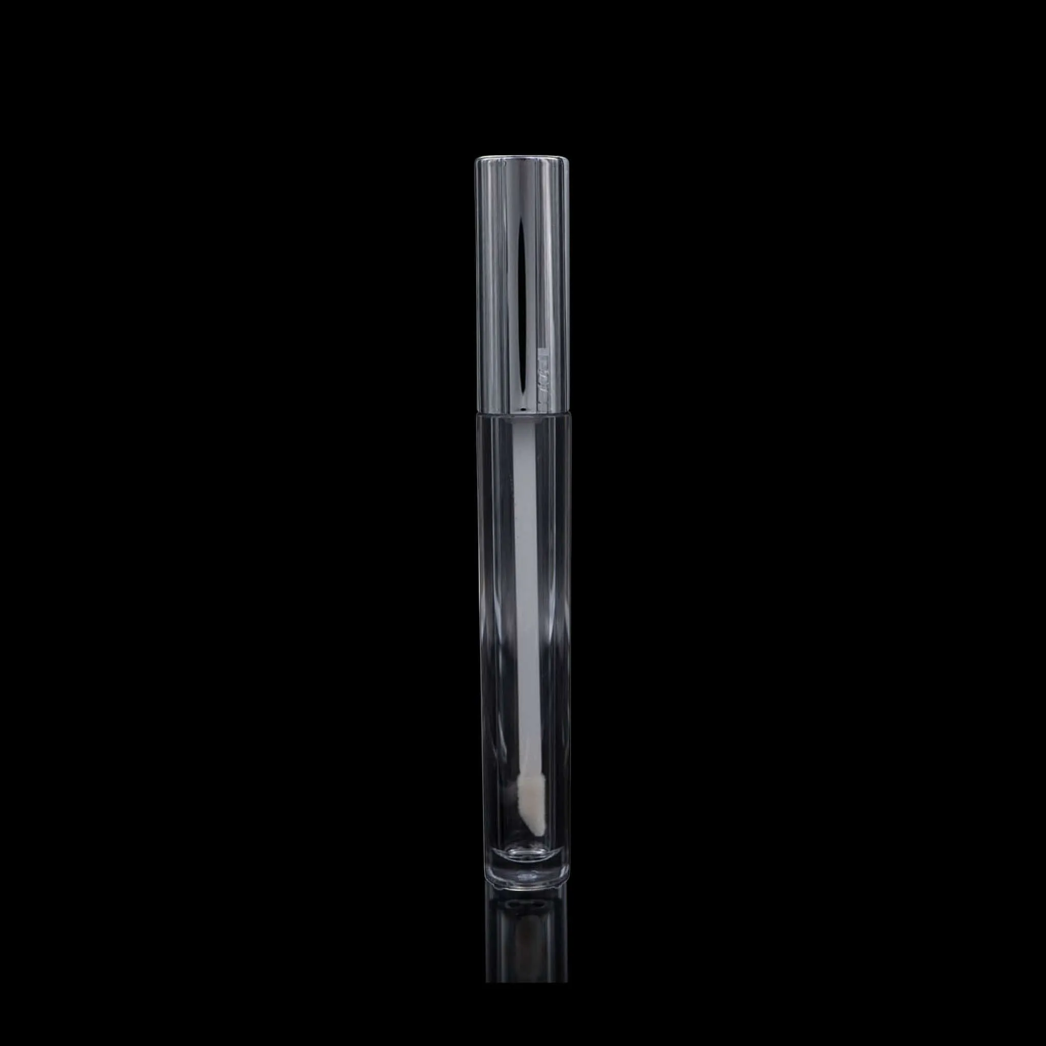 Vibe Lip Gloss Container Shiny Silver Cap with Clear Bottle