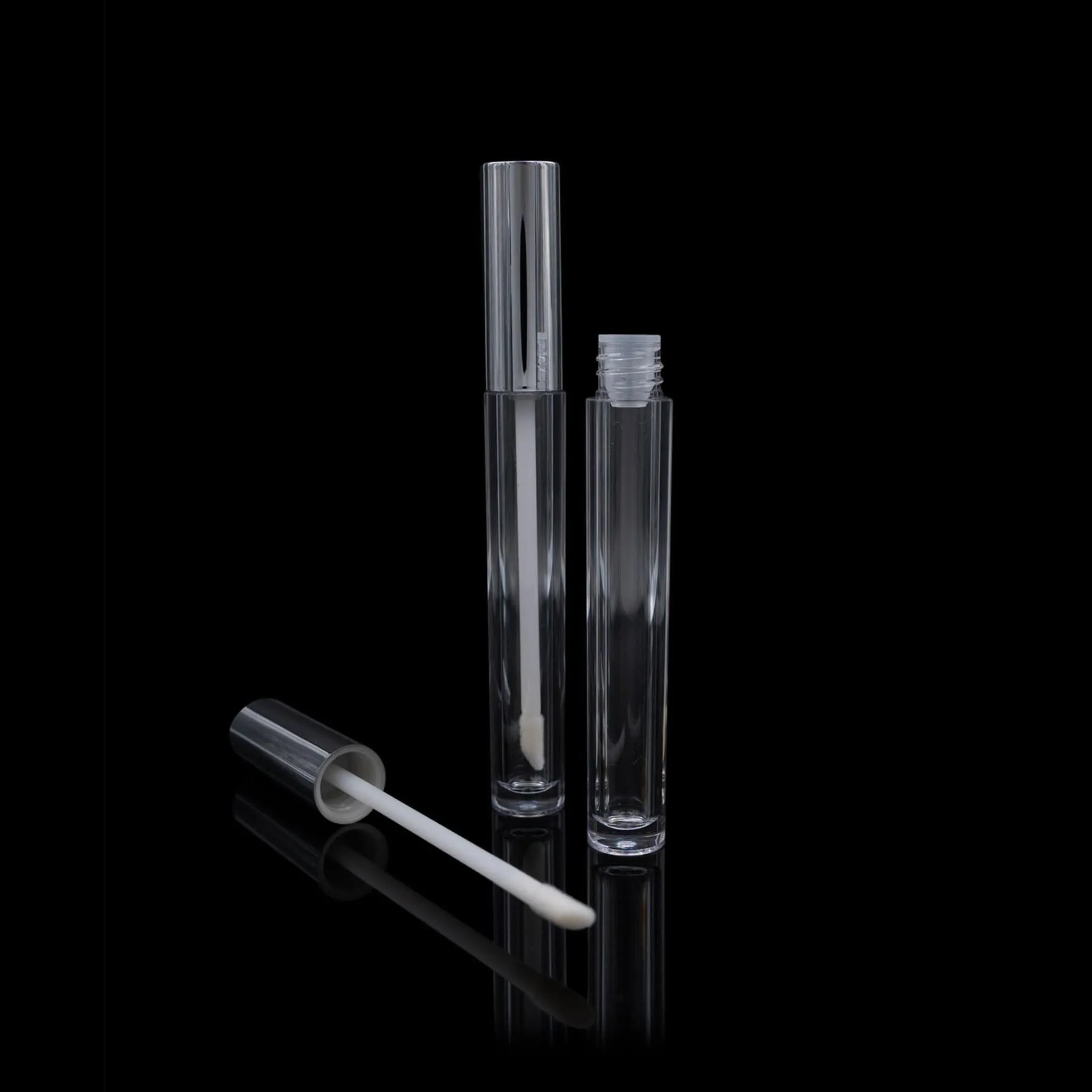 Vibe Lip Gloss Container Shiny Silver Cap with Clear Bottle
