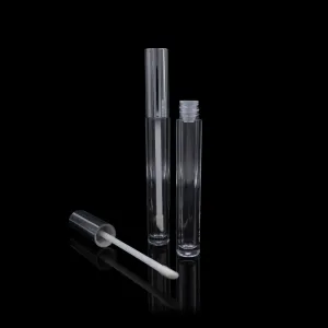 Vibe Lip Gloss Container Shiny Silver Cap with Clear Bottle